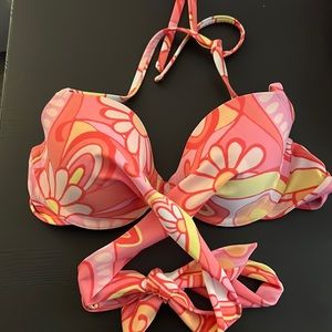 Aerie Floral Wrap Bikini Top